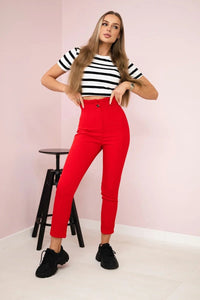 Creased trousers 9371 / – Red цвет / color | Lexline Fashion