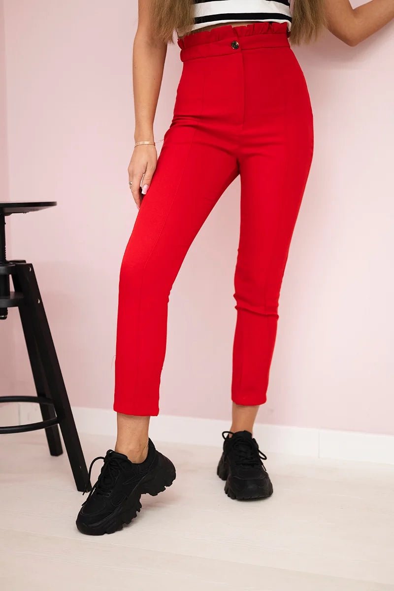 Creased trousers 9371 / – Red цвет / color | Lexline Fashion