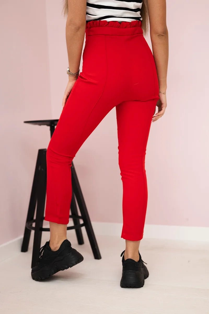 Creased trousers 9371 / – Red цвет / color | Lexline Fashion