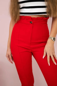 Creased trousers 9371 / – Red цвет / color | Lexline Fashion