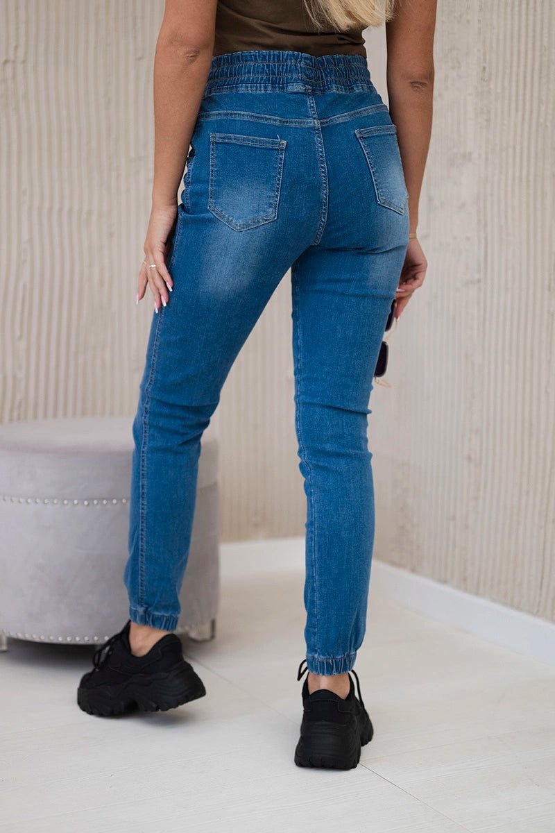 Denim trousers with a drawstring 5569 / – Jeans цвет / color | Lexline Fashion