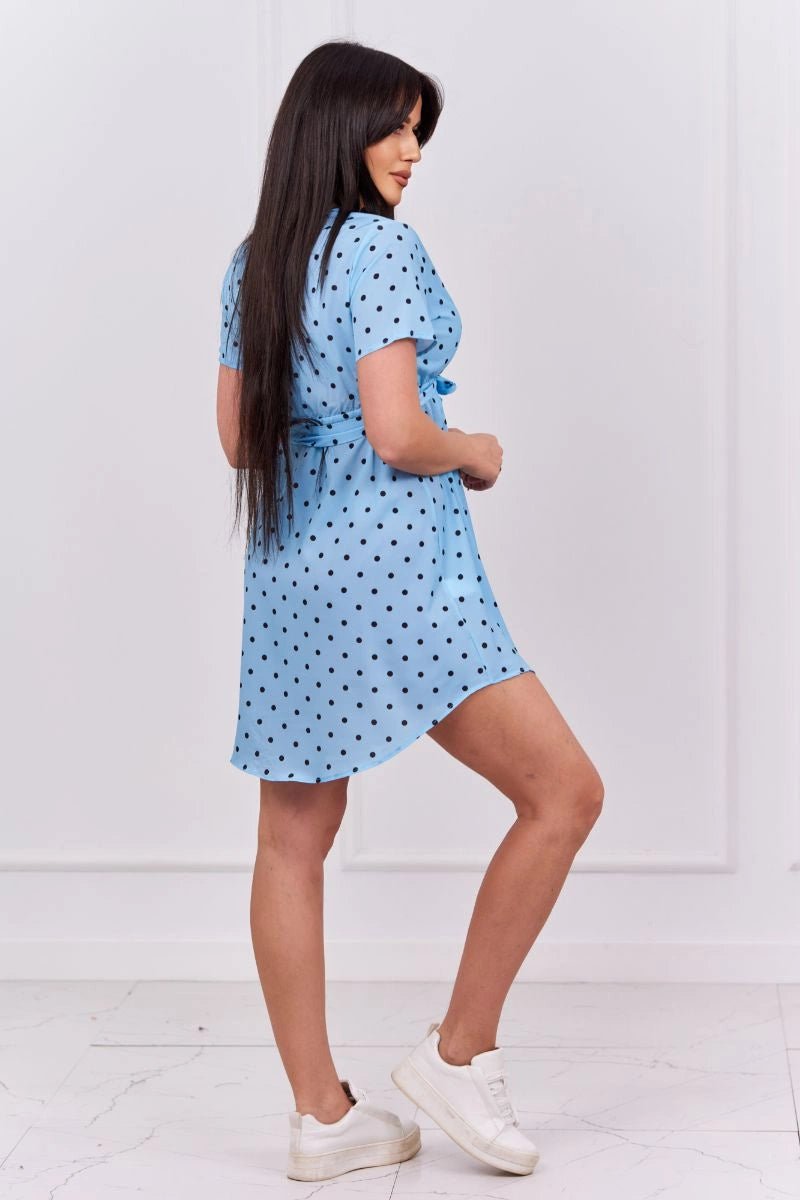 Dotted dress 9263 / – Blue цвет / color | Lexline Fashion