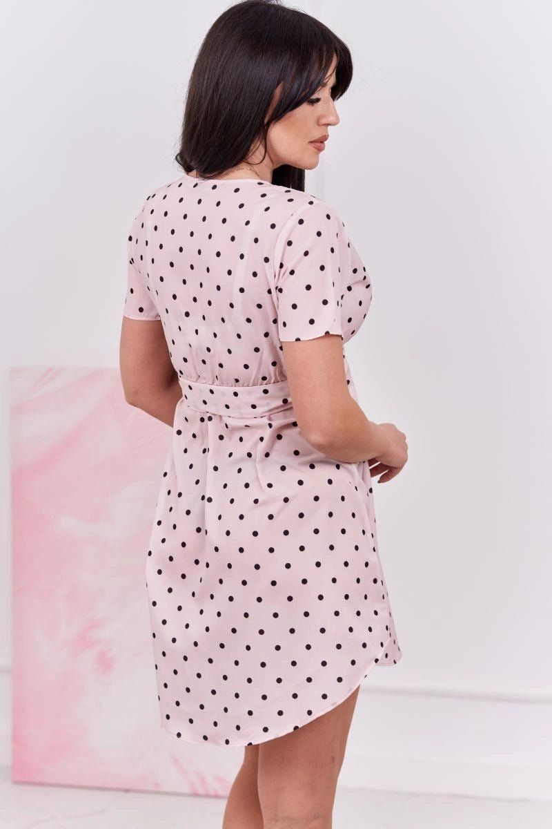 Dotted dress 9263 / – Powder цвет / color | Lexline Fashion