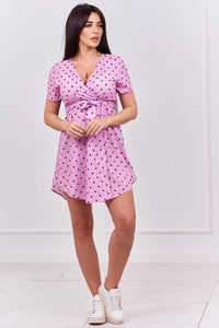 Dotted dress 9263 / – Purple цвет / color | Lexline Fashion