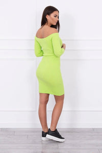 Dress fitted - ribbed 8974 / – Kiwi цвет / color | Lexline Fashion