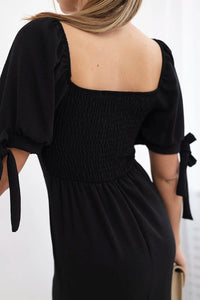 Dress ruffled at the back ART2708 / – Black цвет / color | Lexline Fashion