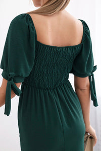 Dress ruffled at the back ART2708 / – Dark || green цвет / color | Lexline Fashion