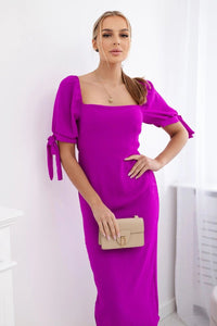 Dress ruffled at the back ART2708 / – Dark || purple цвет / color | Lexline Fashion