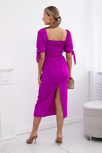 Dress ruffled at the back ART2708 / – Dark || purple цвет / color | Lexline Fashion