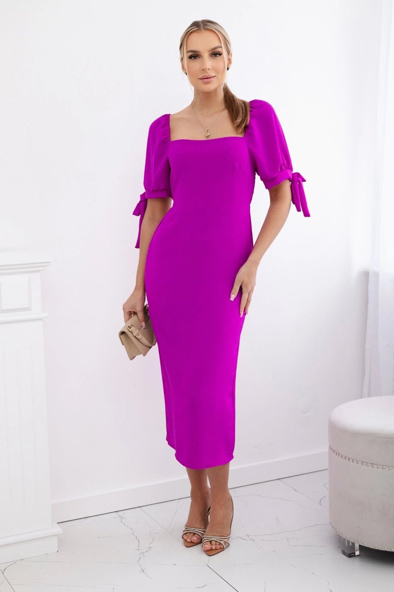 Dress ruffled at the back ART2708 / – Dark || purple цвет / color | Lexline Fashion