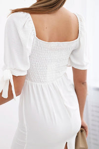 Dress ruffled at the back ART2708 / – Ecru цвет / color | Lexline Fashion