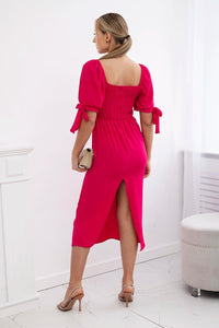 Dress ruffled at the back ART2708 / – Fuchsia цвет / color | Lexline Fashion