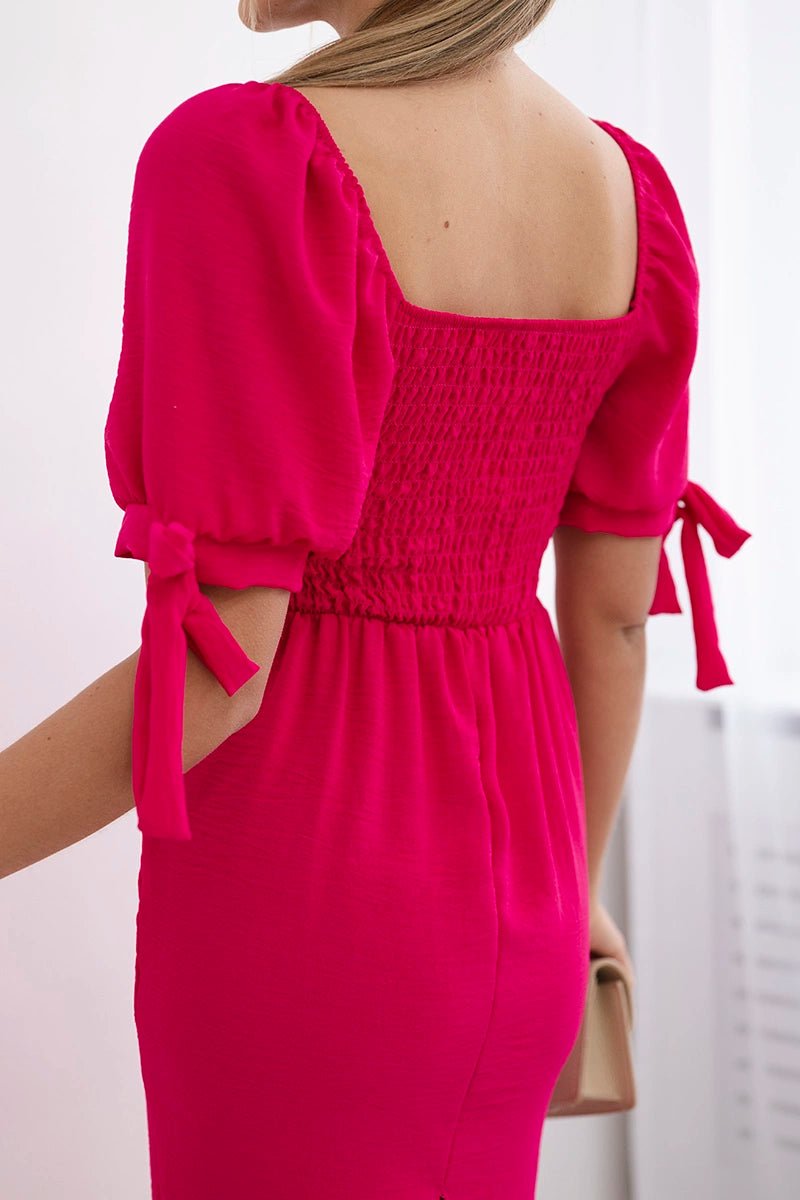Dress ruffled at the back ART2708 / – Fuchsia цвет / color | Lexline Fashion