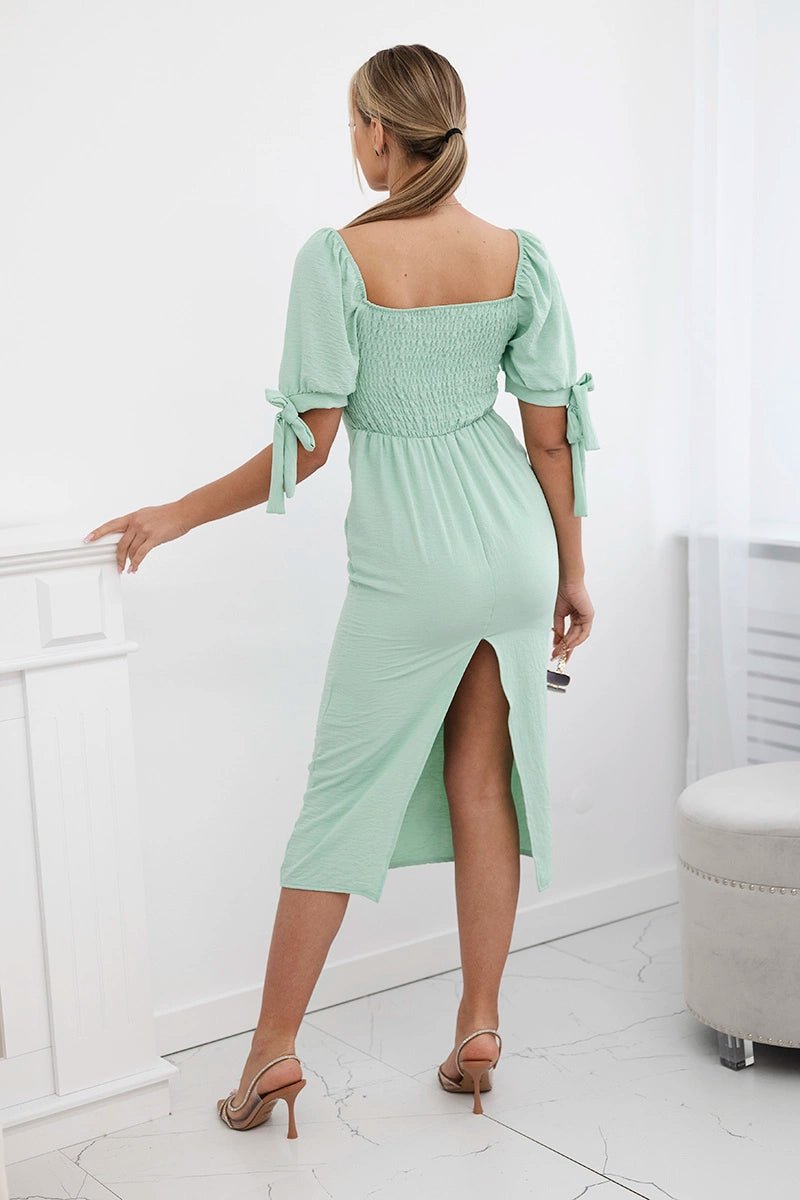 Dress ruffled at the back ART2708 / – Mint || Dark цвет / color | Lexline Fashion