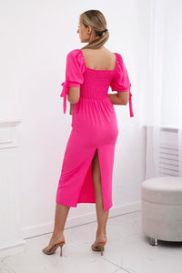 Dress ruffled at the back ART2708 / – Pink цвет / color | Lexline Fashion