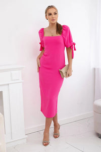 Dress ruffled at the back ART2708 / – Pink цвет / color | Lexline Fashion