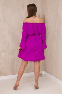 Dress tied at the waist with a drawstring IT - 17 / – Dark || purple цвет / color | Lexline Fashion