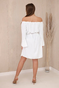 Dress tied at the waist with a drawstring IT - 17 / – Ecru цвет / color | Lexline Fashion