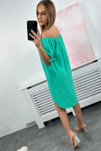 Dress tied on the sleeves 3320 / – Mint цвет / color | Lexline Fashion