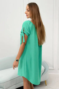 Dress tied on the sleeves 3320 / – Mint цвет / color | Lexline Fashion