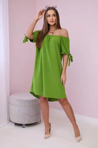 Dress tied on the sleeves 3320 / – Mint цвет / color | Lexline Fashion