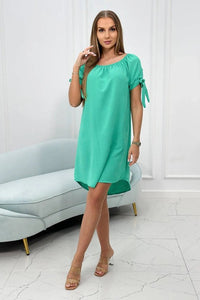 Dress tied on the sleeves 3320 / – Mint цвет / color | Lexline Fashion