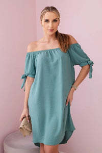 Dress tied on the sleeves 3320 / – Mint || Dark цвет / color | Lexline Fashion