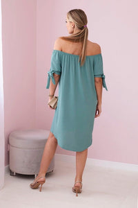 Dress tied on the sleeves 3320 / – Mint || Dark цвет / color | Lexline Fashion