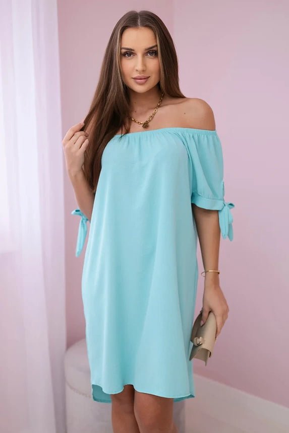 Dress tied on the sleeves 3320 / – Mint || Light цвет / color | Lexline Fashion