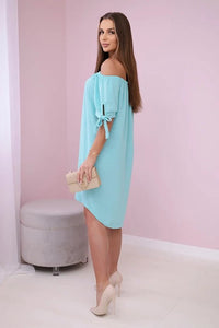 Dress tied on the sleeves 3320 / – Mint || Light цвет / color | Lexline Fashion