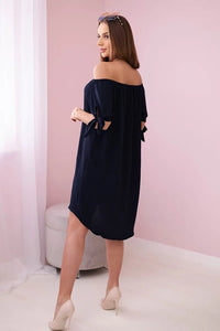 Dress tied on the sleeves 3320 / – Navy blue цвет / color | Lexline Fashion