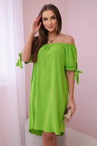 Dress tied on the sleeves 3320 / – Pistachio цвет / color | Lexline Fashion