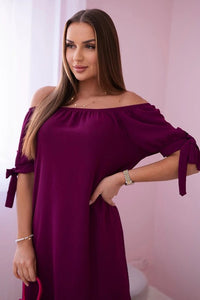 Dress tied on the sleeves 3320 / – Pistachio цвет / color | Lexline Fashion
