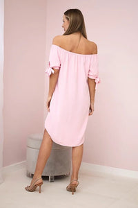 Dress tied on the sleeves 3320 / – Powder || Light цвет / color | Lexline Fashion