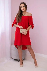 Dress tied on the sleeves 3320 / – Red цвет / color | Lexline Fashion
