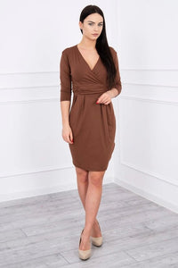 Dress with a cut - out at the bust 8317 / – Brown цвет / color | Lexline Fashion