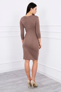 Dress with a cut - out at the bust 8317 / – Cappuccino цвет / color | Lexline Fashion