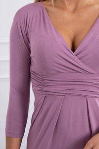Dress with a cut - out at the bust 8317 / – Pink || Dark цвет / color | Lexline Fashion