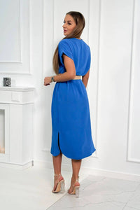 Dress with a decorative belt 5904 / – Jeans цвет / color | Lexline Fashion
