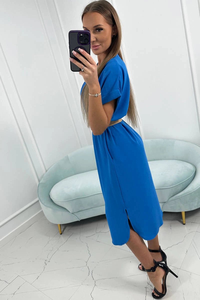 Dress with a decorative belt 5904 / – Jeans цвет / color | Lexline Fashion