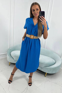 Dress with a decorative belt 5904 / – Jeans цвет / color | Lexline Fashion