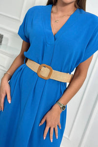 Dress with a decorative belt 5904 / – Jeans цвет / color | Lexline Fashion