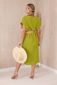 Dress with a decorative belt 5904 / – Kiwi цвет / color | Lexline Fashion