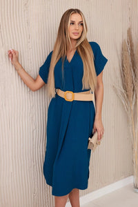 Dress with a decorative belt 5904 / – Marine цвет / color | Lexline Fashion