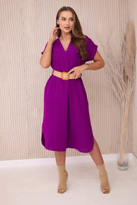 Dress with a decorative belt 5904 / – Plum цвет / color | Lexline Fashion