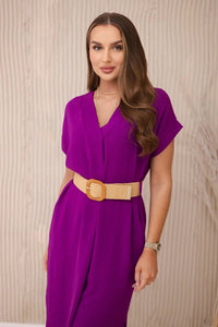Dress with a decorative belt 5904 / – Plum цвет / color | Lexline Fashion