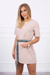 Dress with a decorative belt 9258 / – Beige цвет / color | Lexline Fashion