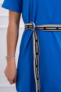 Dress with a decorative belt 9258 / – Blue cornflower цвет / color | Lexline Fashion