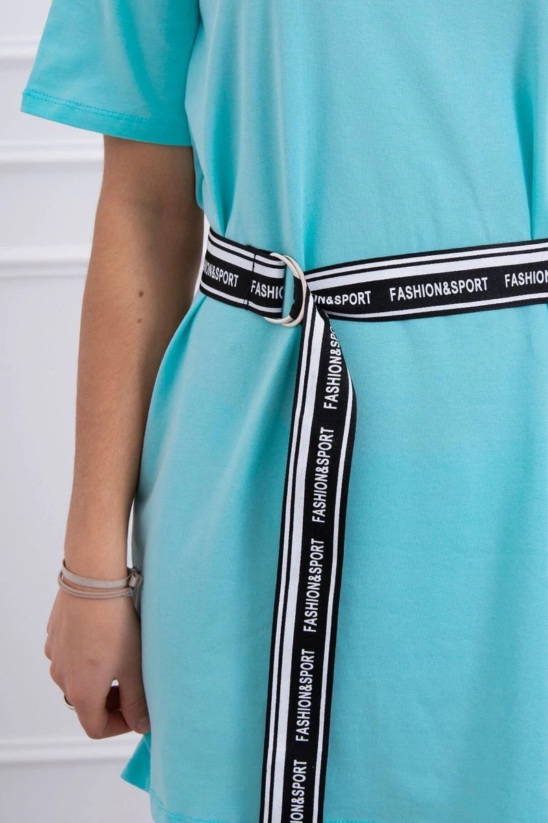 Dress with a decorative belt 9258 / – Mint цвет / color | Lexline Fashion