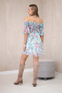 Dress with a flower pattern 9266 / – Mint цвет / color | Lexline Fashion